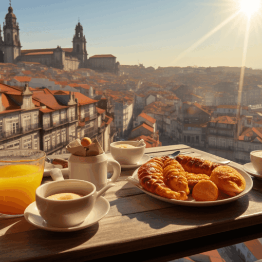 Breakfast with the city of Porto in the background