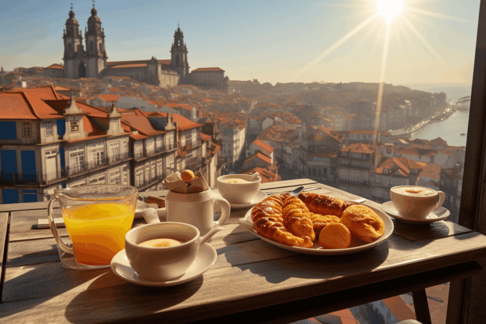 Breakfast with the city of Porto in the background
