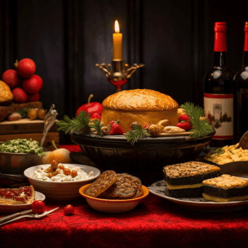 Traditional portuguese christmas food served in Porto.