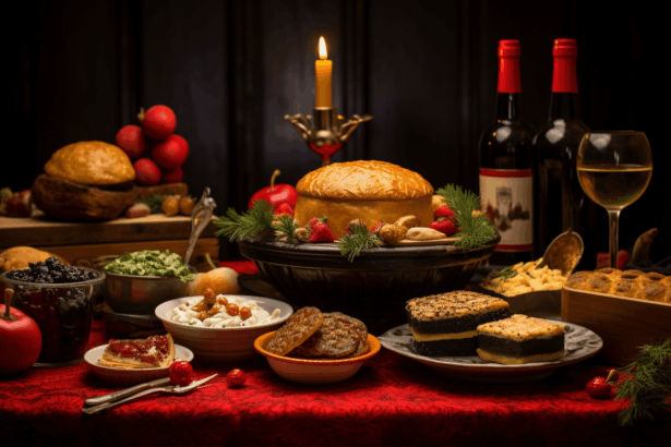 Traditional portuguese christmas food served in Porto.