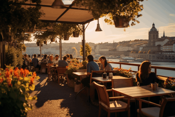 Outdoor restaurant in Porto.