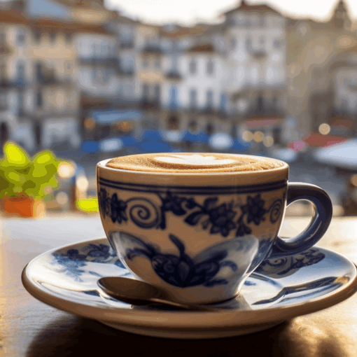 Coffee cup at a Cafe in Porto