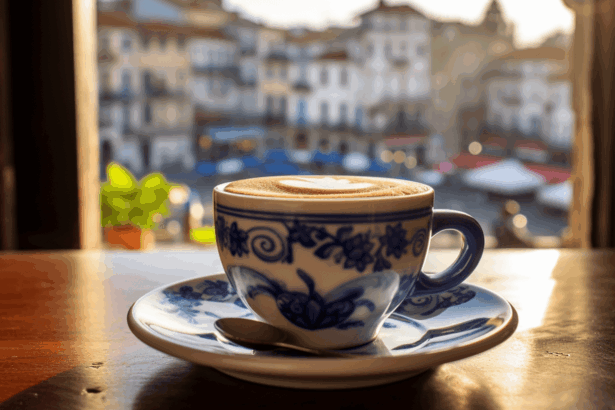 Coffee cup at a Cafe in Porto
