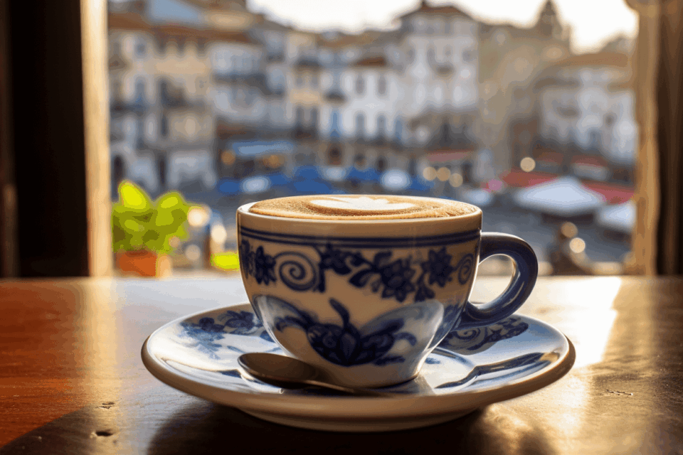 Coffee cup at a Cafe in Porto