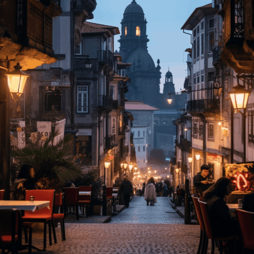 Eating at night in Porto