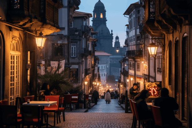 Eating at night in Porto