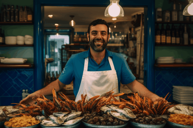 Seafood in a restaurant
