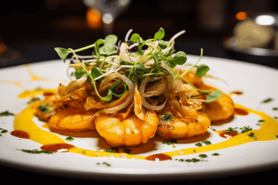 Peruvian dish in a restaurant in Porto