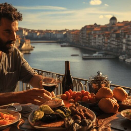 A full day of Porto food with coffee pastries seafood wine and late-night snacks