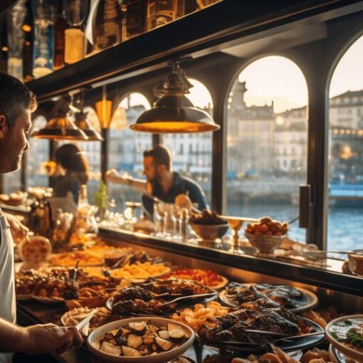 Seafood platter in Porto with shellfish and fresh fish dishes