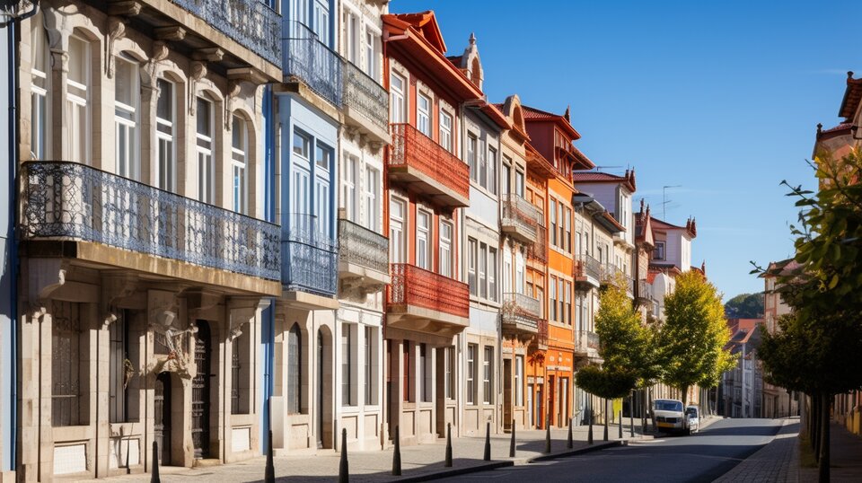 Residential street in Bonfim Porto with local buildings and neighbourhood life