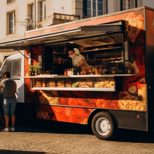 Food truck in Porto serving casual street food at an outdoor event