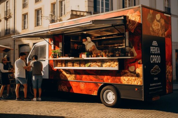 Food truck in Porto serving casual street food at an outdoor event