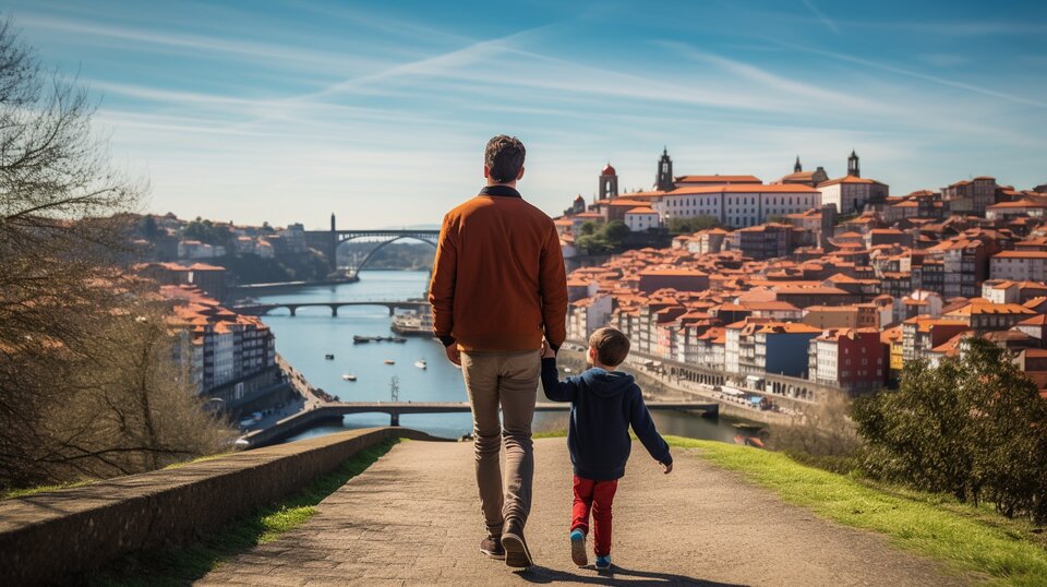 Family friendly activities in Porto with children exploring the city