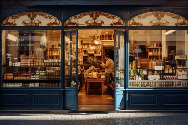 Gourmet food shop in Porto with cheese tinned fish wine and local products