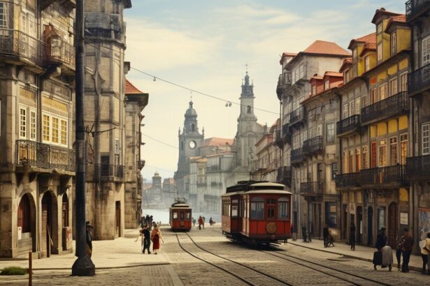 Miragaia street in Porto with old riverside buildings and local character