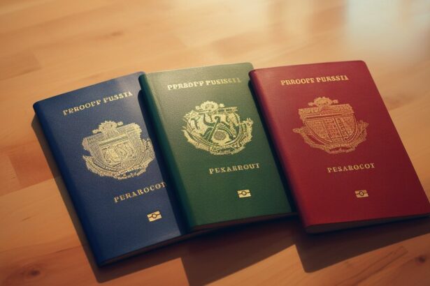 Family immigration documents and passports for moving to Portugal