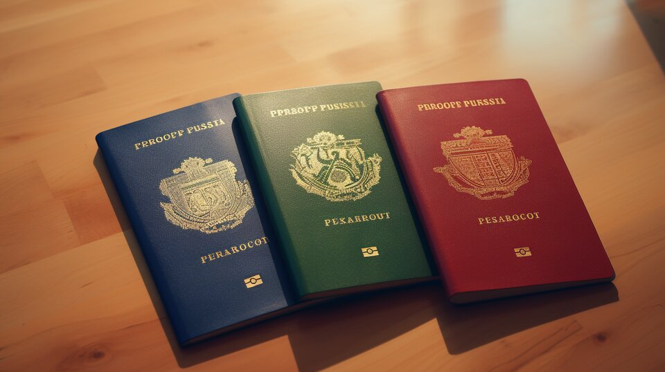 Family immigration documents and passports for moving to Portugal
