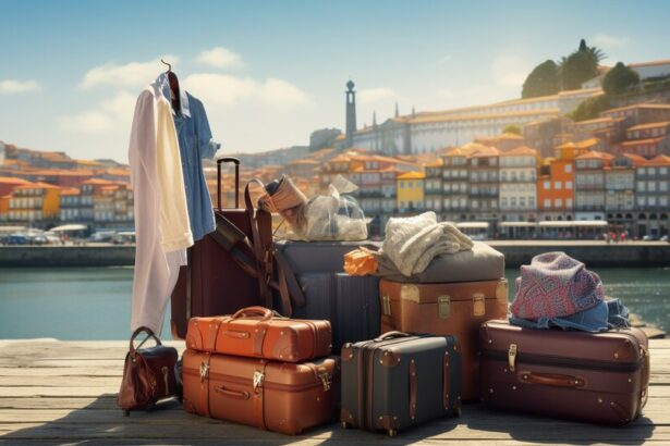 Packing essentials for visiting Porto, including rain and hill-friendly travel gear