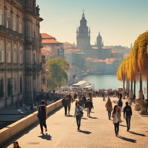 Paranhos area in Porto with academic buildings and residential streets