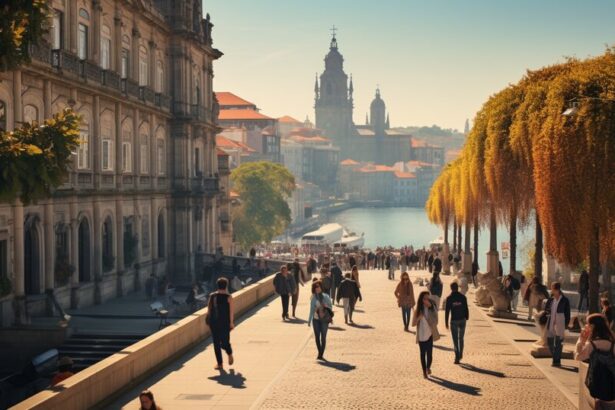 Paranhos area in Porto with academic buildings and residential streets