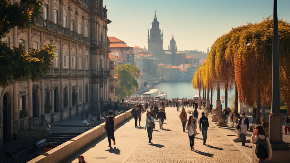 Paranhos area in Porto with academic buildings and residential streets
