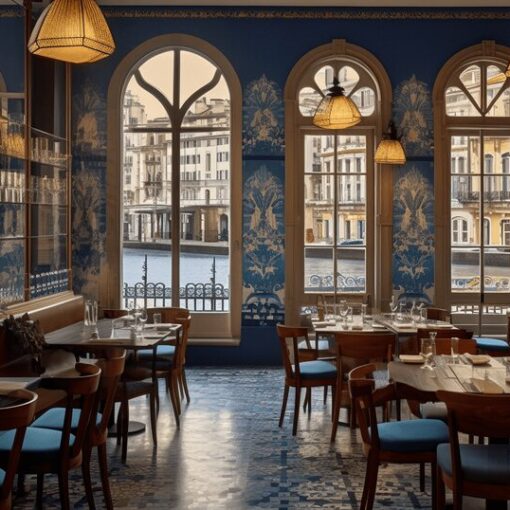 Porto dining scene showing traditional and modern restaurant food side by side