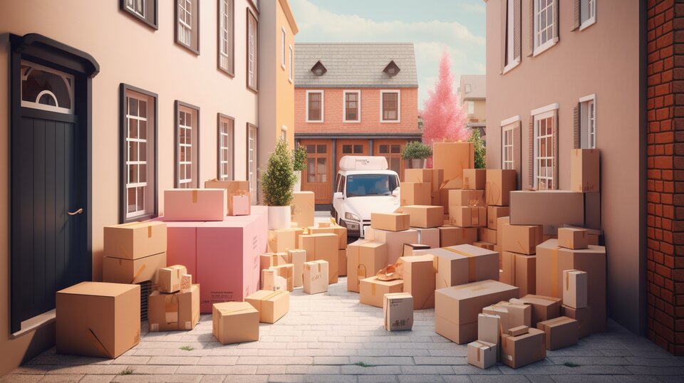 Delivery boxes and apartment paperwork for receiving parcels in Portugal