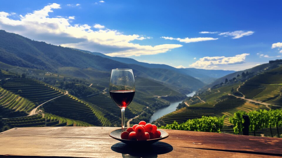 Douro Valley vineyards and river for a day trip from Porto