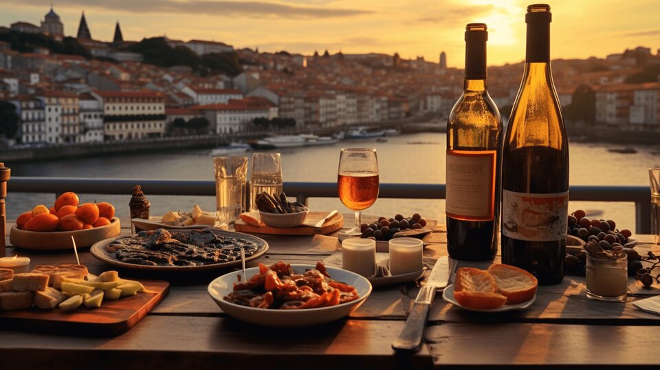 Porto food gifts and final meal items packed at the end of a food trip